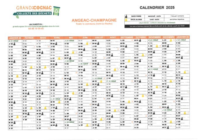 Calendrier collecte des déchets 2025